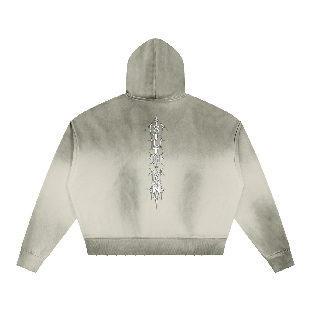 Unisex Sunfade Distressed Boxy Hoodie