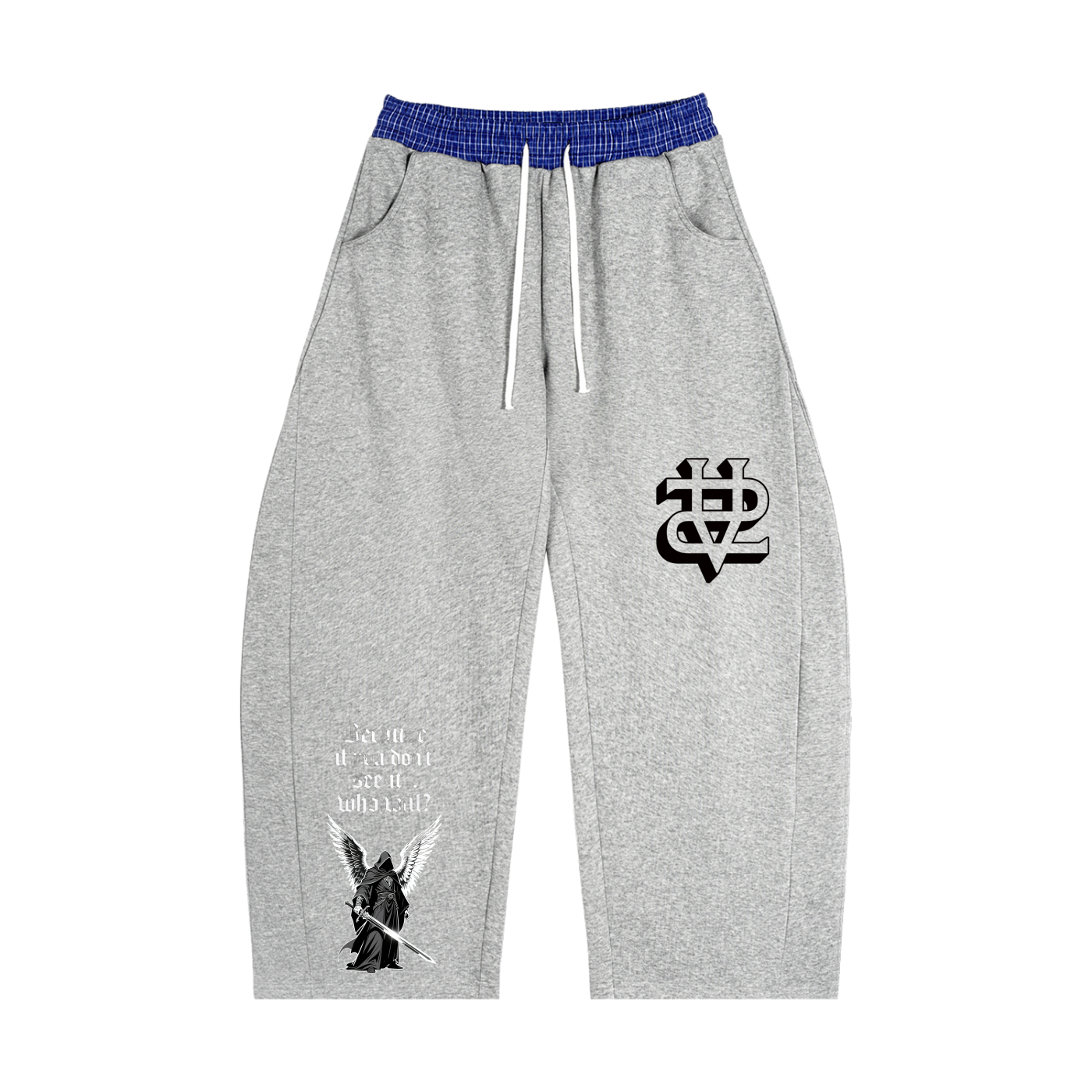 Plaid Waistband Barrel Sweatpants