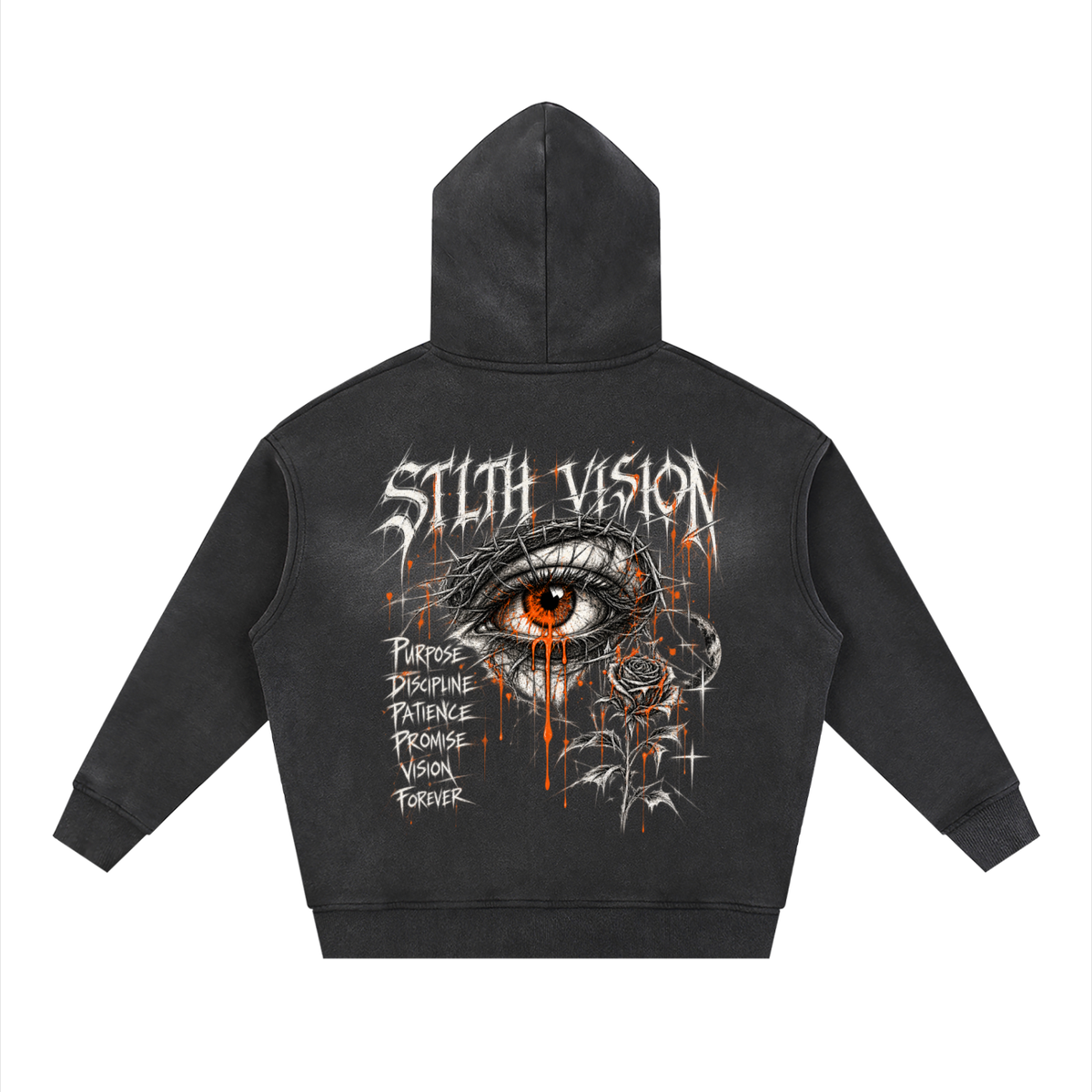 Sunfade Two-way Zipper Boxy Fleece Hoodie