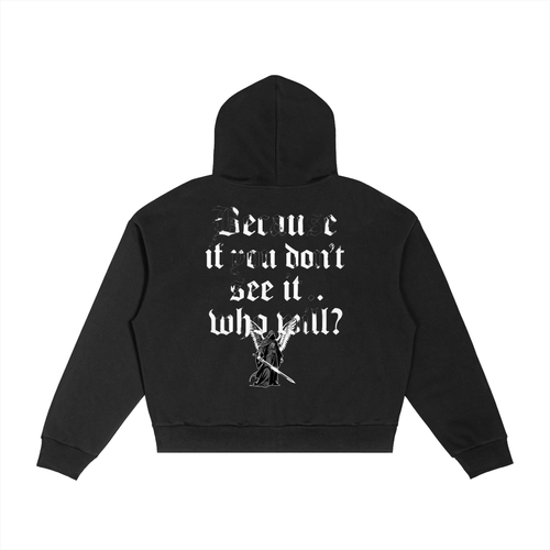 Contrast Plaid Boxy Zip Hoodie