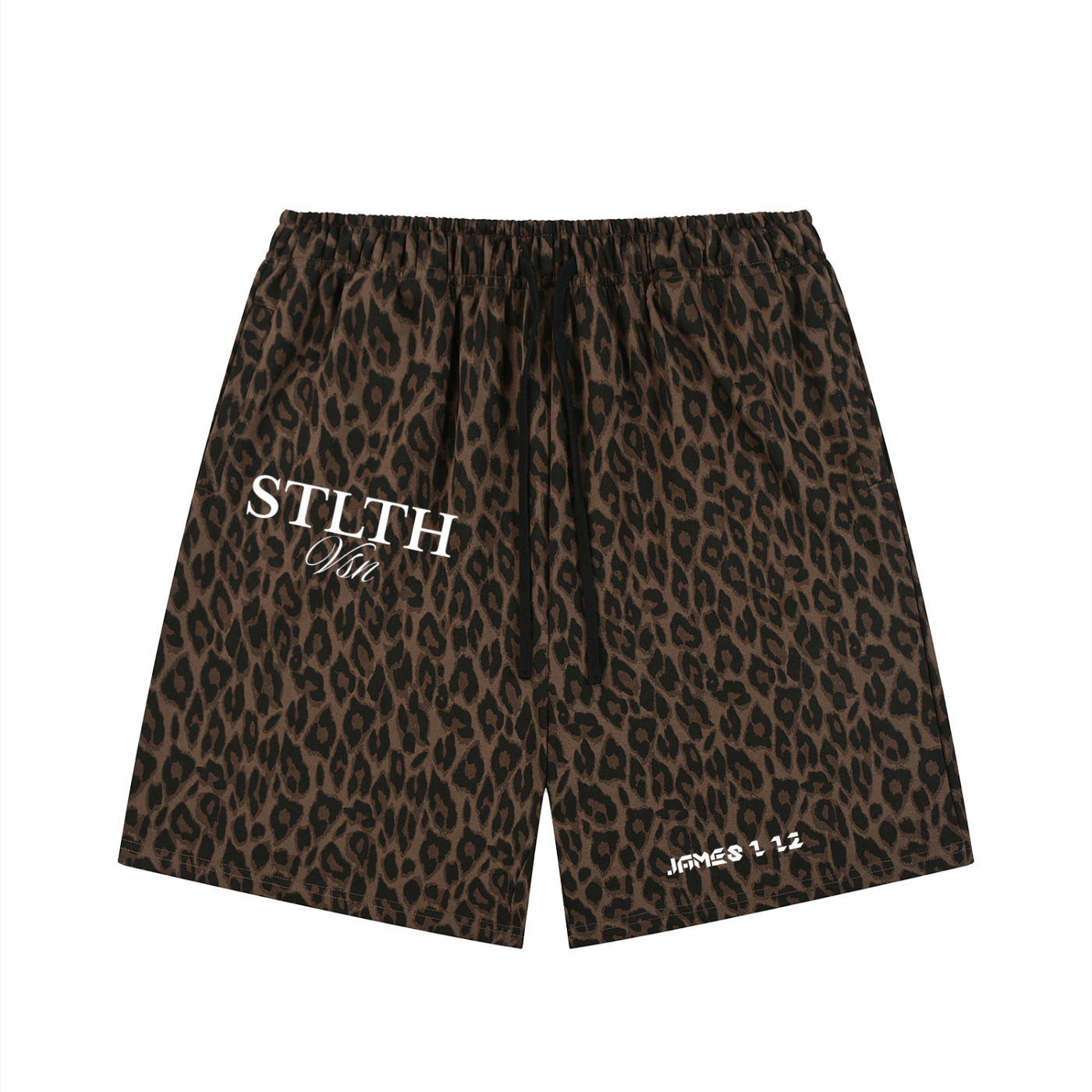 Unisex Leopard Drawstring Shorts