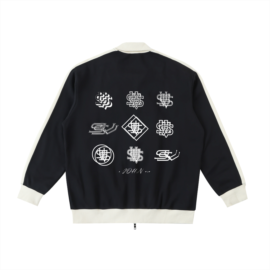 Contrast Trim Stand Collar Jacket