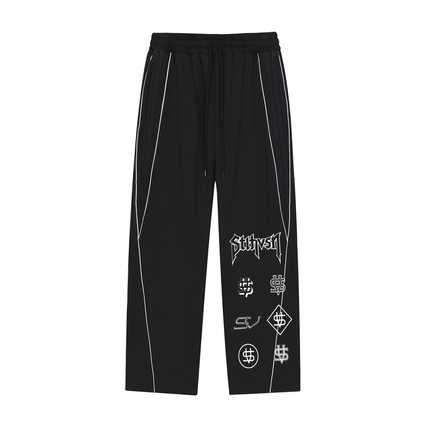 Reflection Striped Straight-Leg Sweatpants