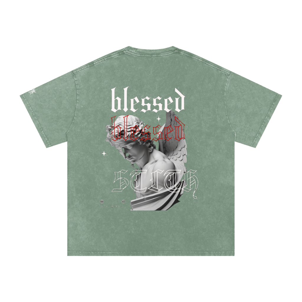 Snow Washed Oversized Cotton T-Shirt
