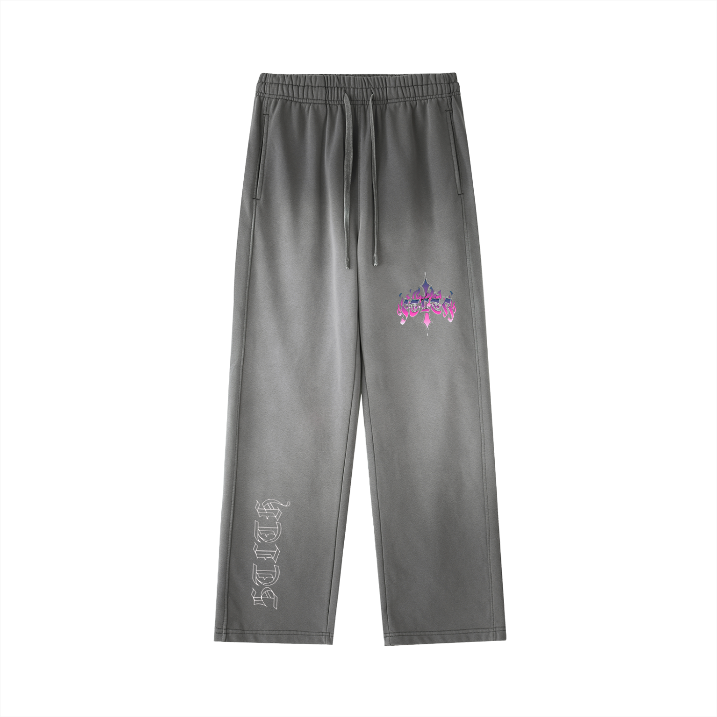 Vintage Washed Gradient Straight-Leg Sweatpants
