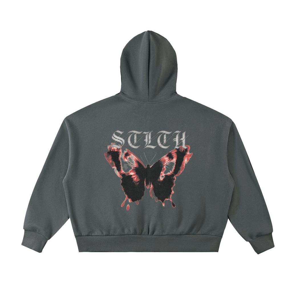 Fleeced Full-Zip Boxy Hoodie