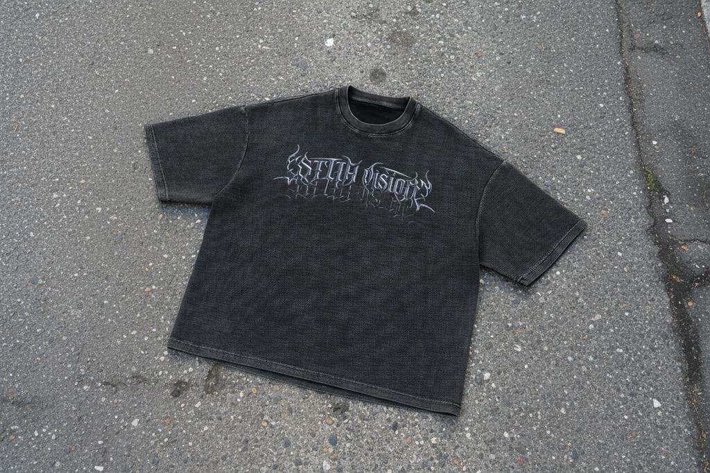 Textured Waffle Washed Boxy T-Shirt
