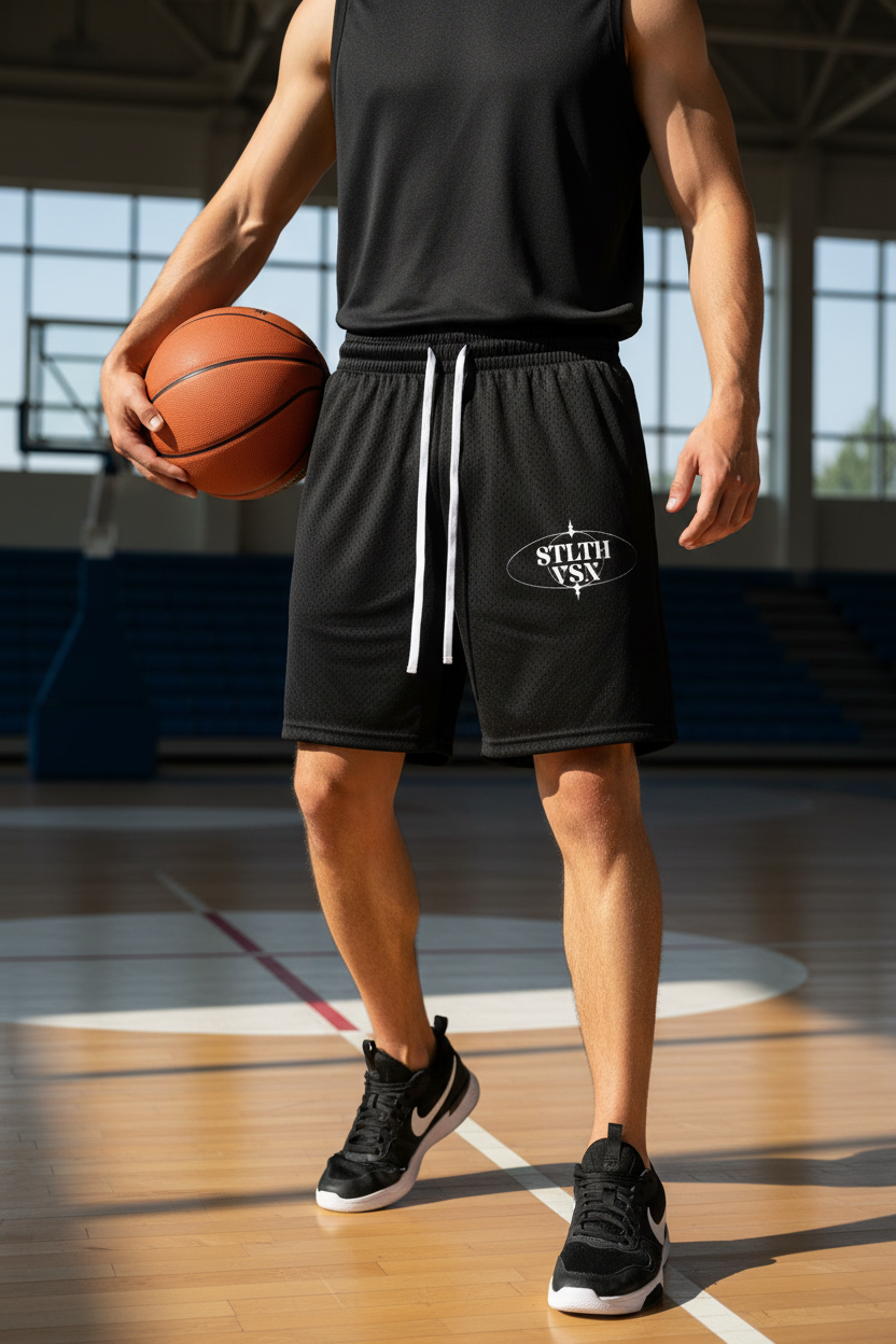 Mesh Drawstring Shorts