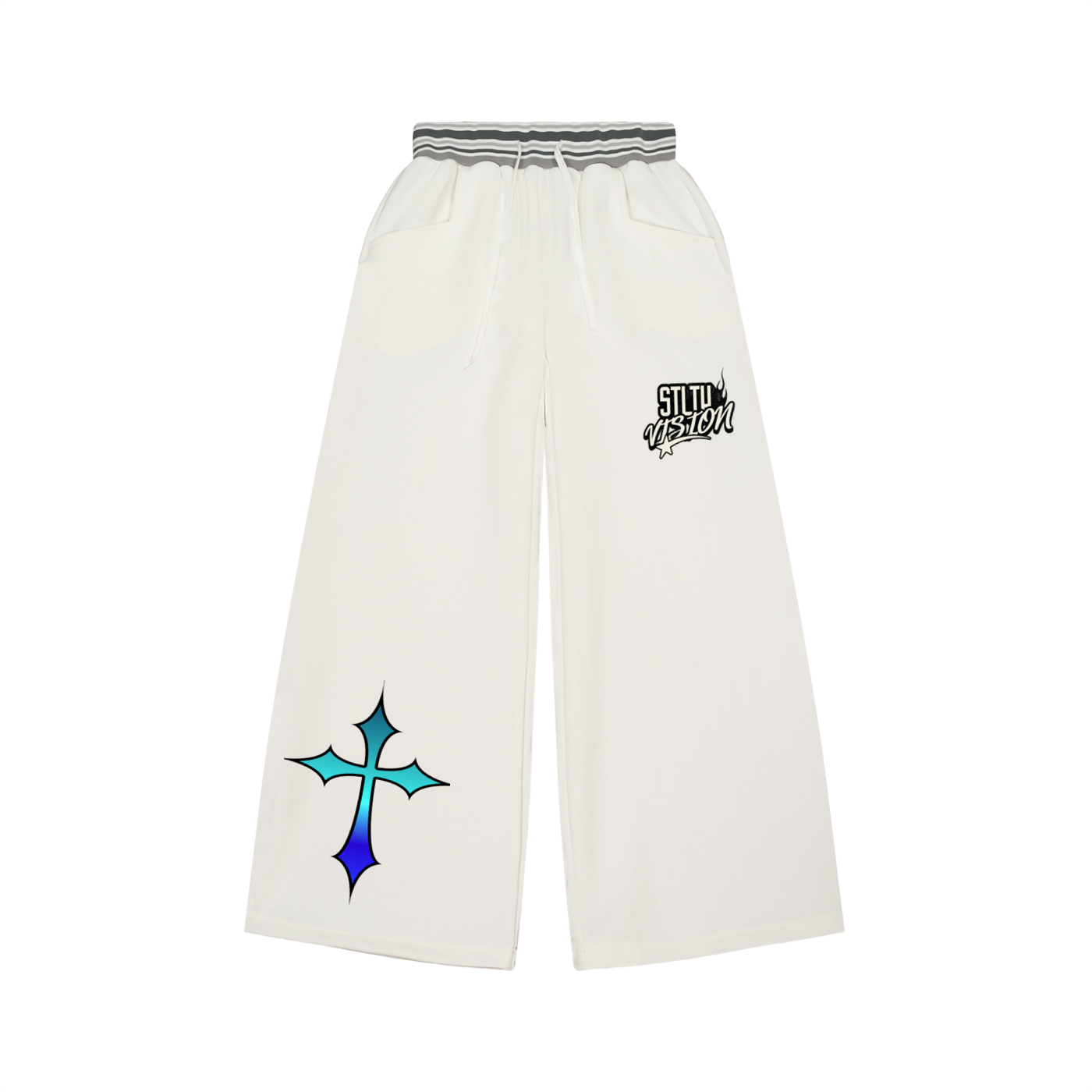 Striped Waist Wide Leg Pants