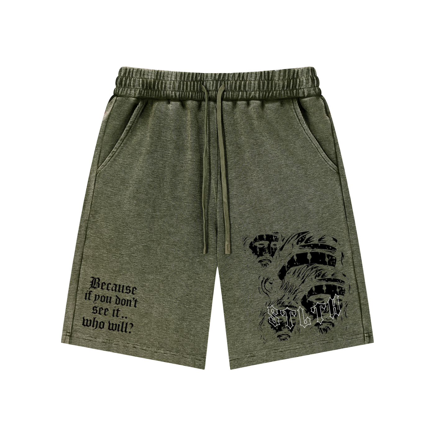 Mineral Wash Waffle Knit Shorts