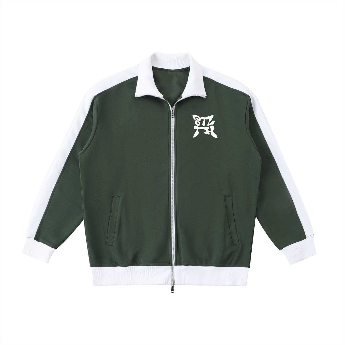 Contrast Trim Stand Collar Jacket