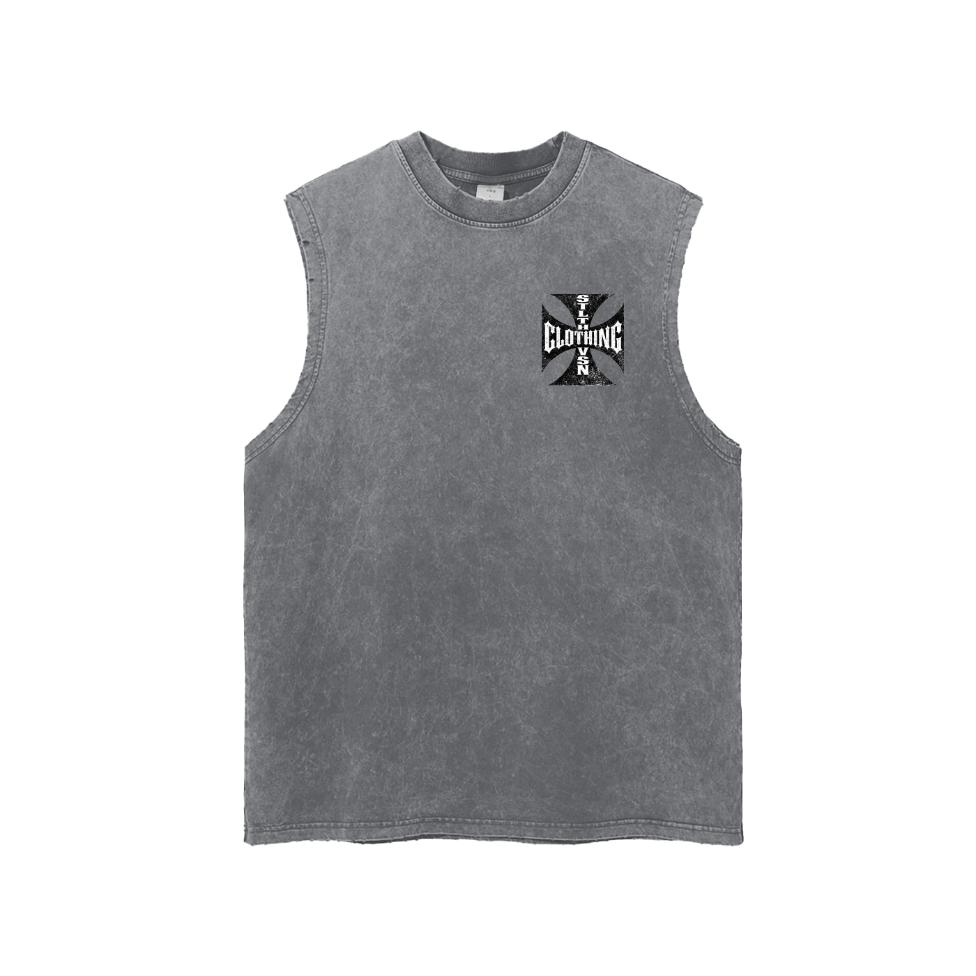Snow Washed Frayed Hem Tank Top