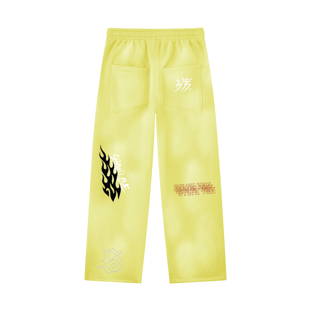 Unisex Sunfade Wide Leg Fleece Sweatpants