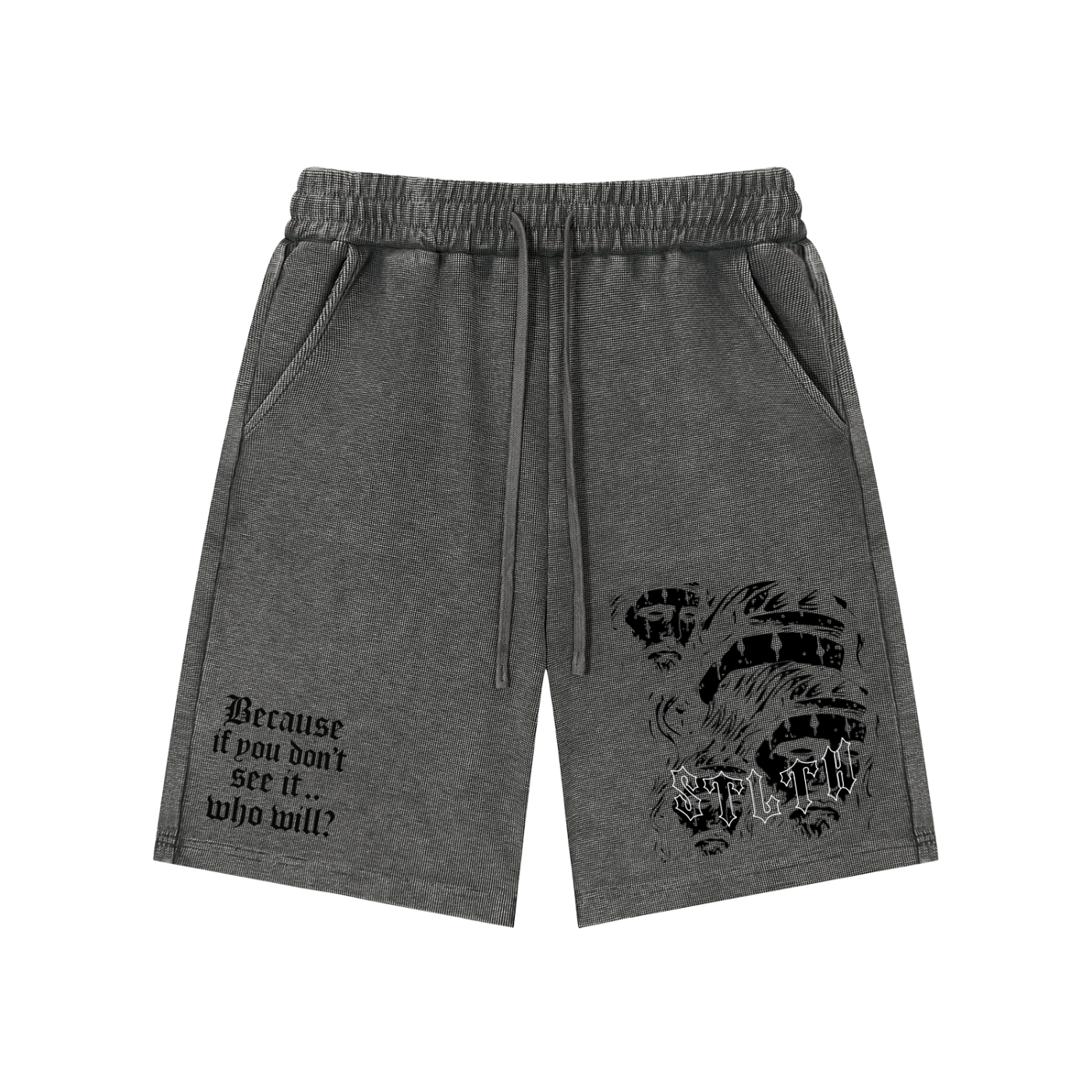 Mineral Wash Waffle Knit Shorts