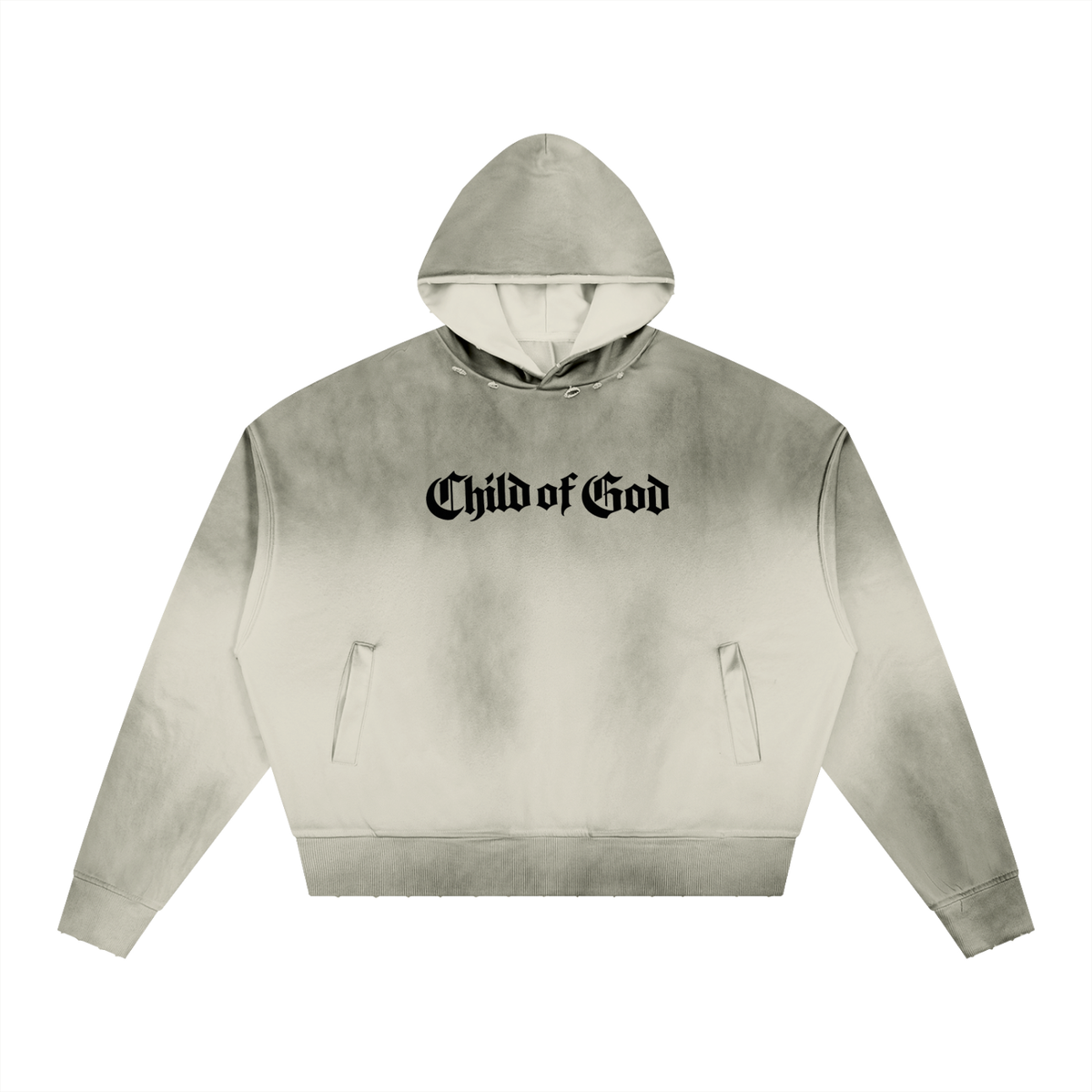 Unisex Sunfade Distressed Boxy Hoodie