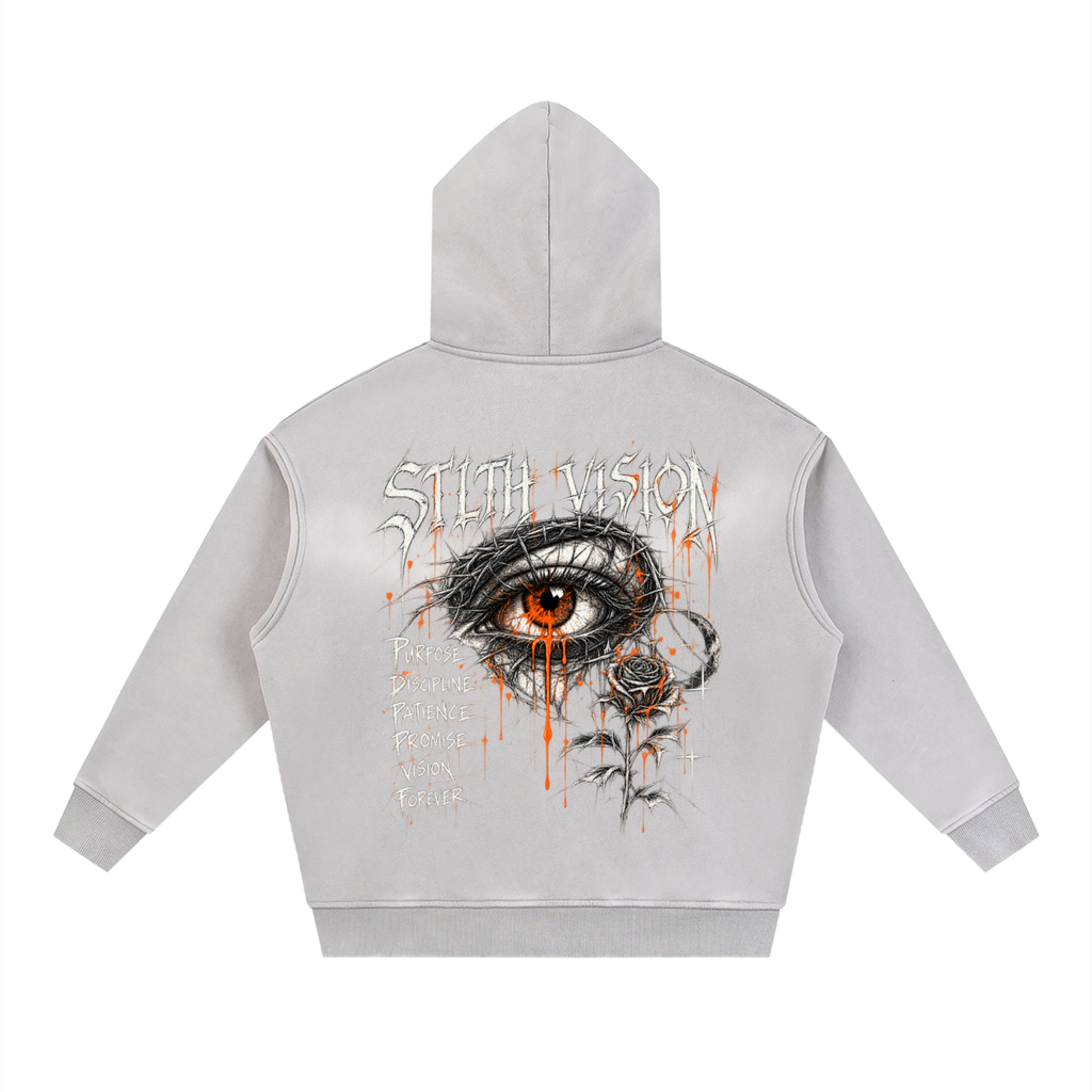 Sunfade Two-way Zipper Boxy Fleece Hoodie