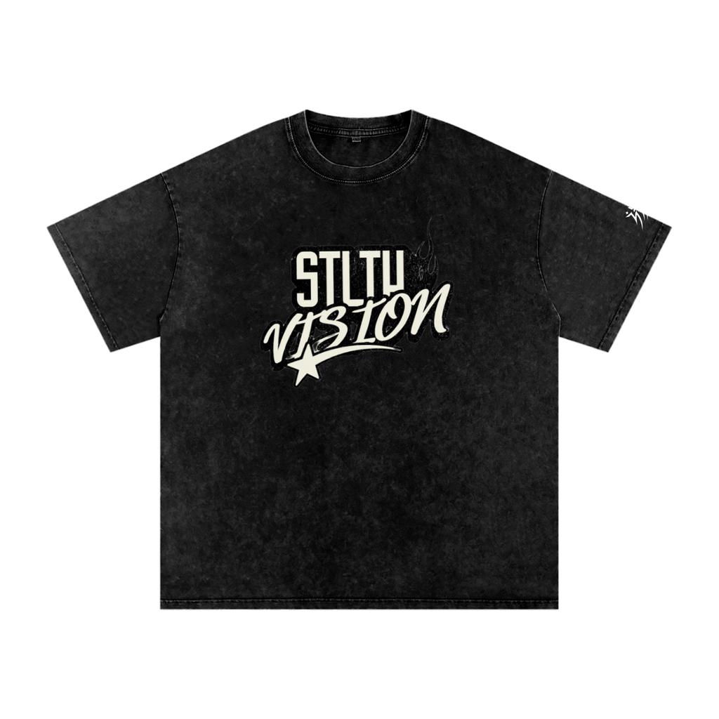 Snow Washed Oversized Cotton T-Shirt