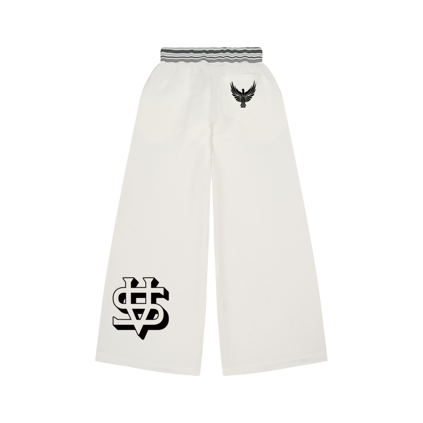 Striped Waist Wide Leg Pants