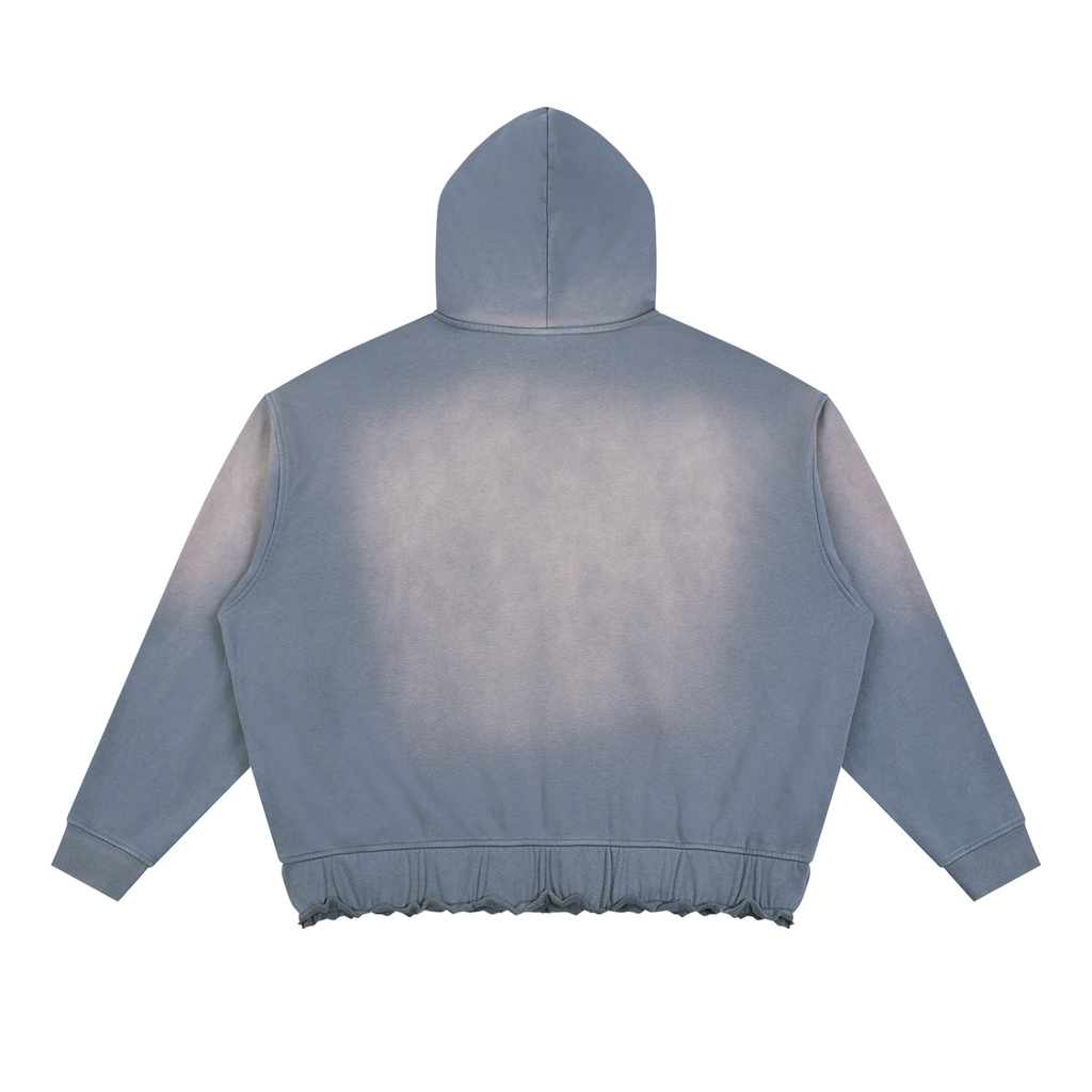 Tranquil Sunfade Ripped Boxy Hoodie