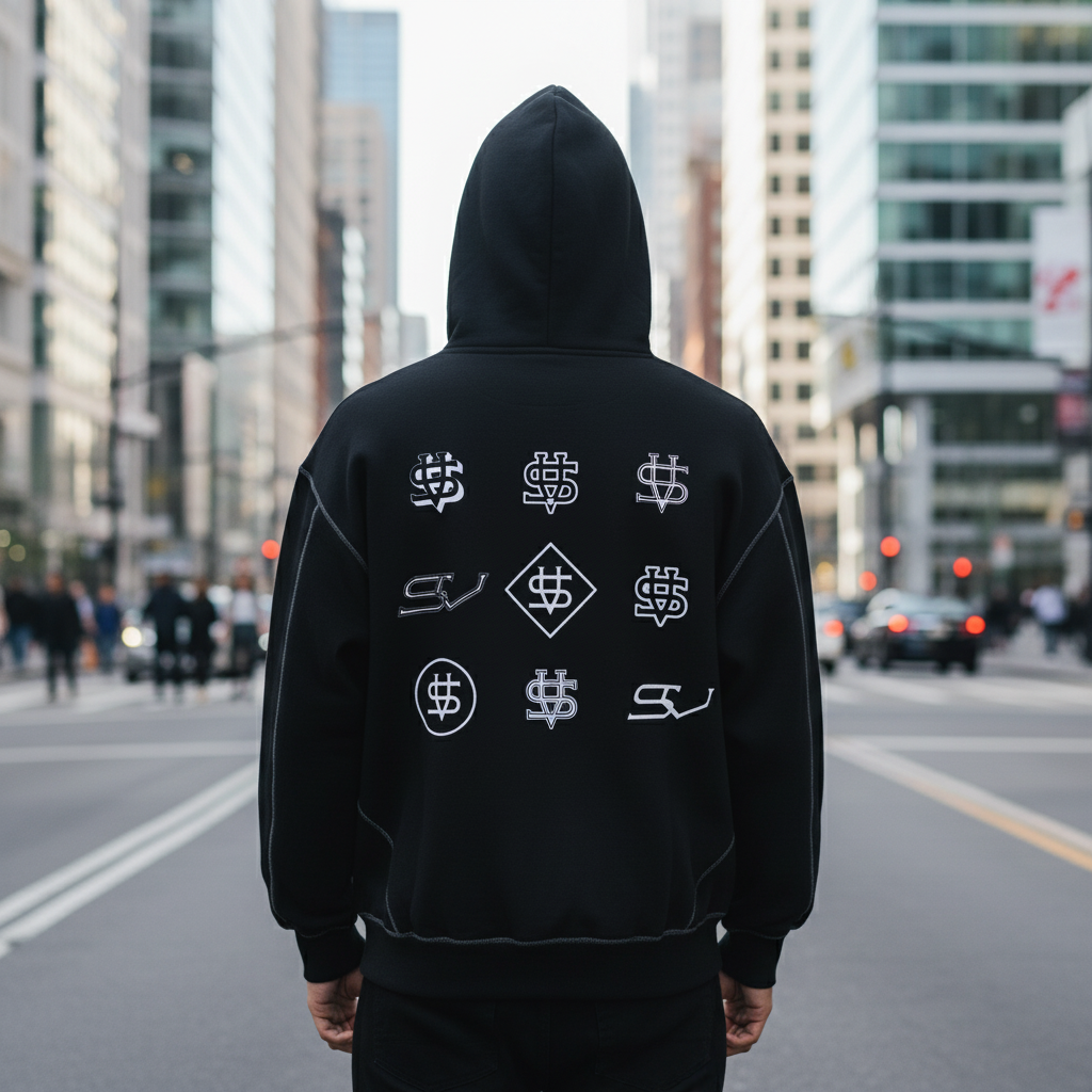 Contrast-Stitched Boxy Fleece Zip Hoodie