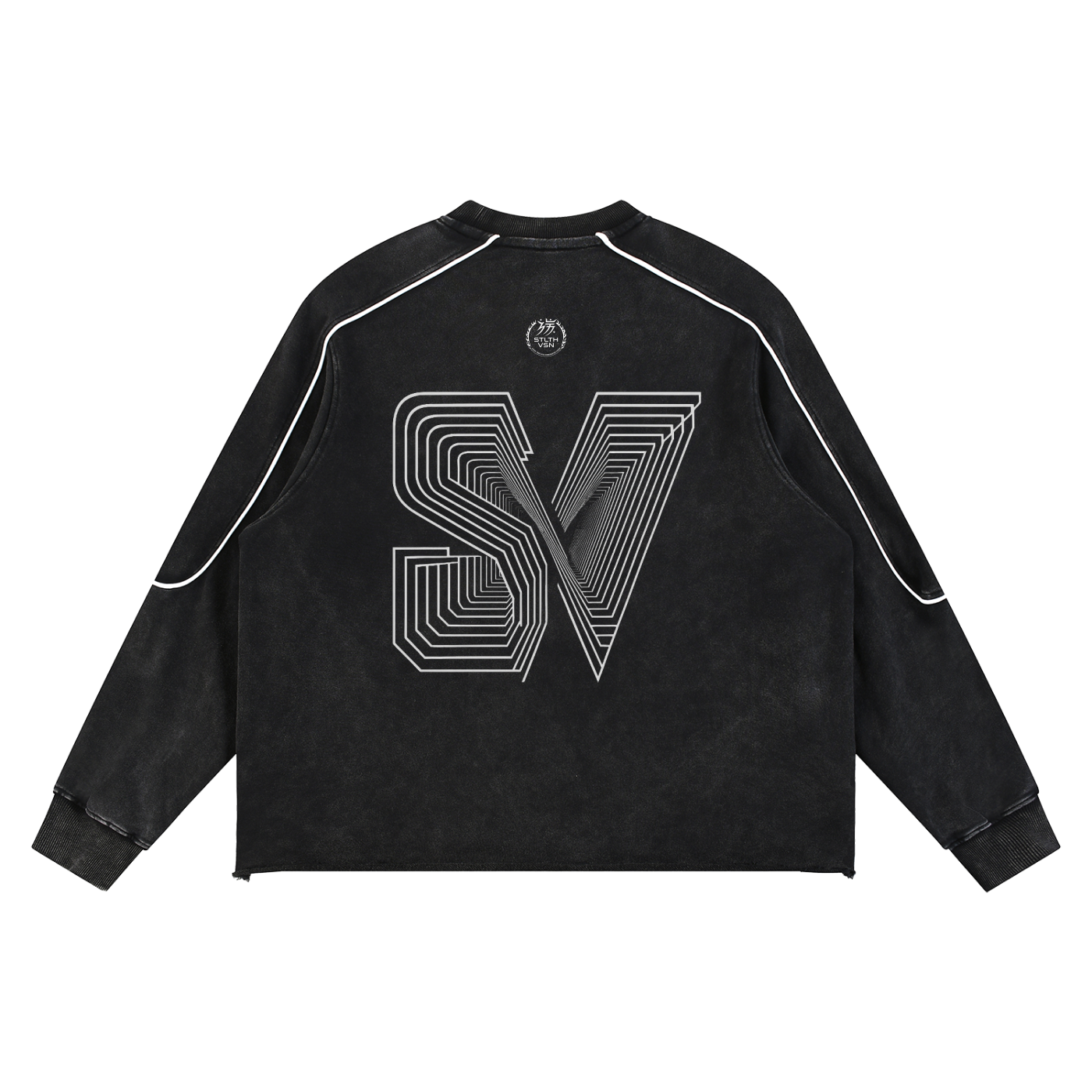 Mineral Wash Piping Raw Hem Sweatshirt