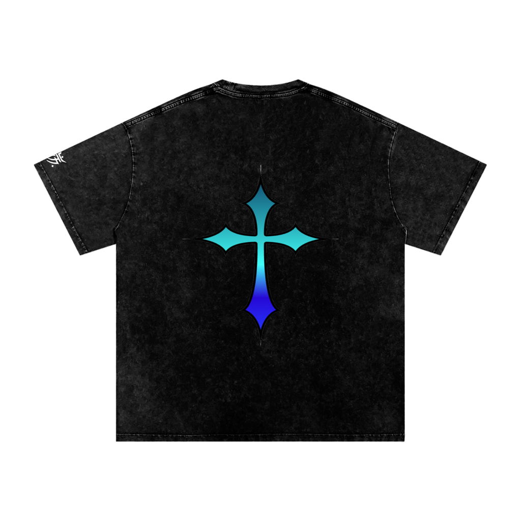 Snow Washed Oversized Cotton T-Shirt