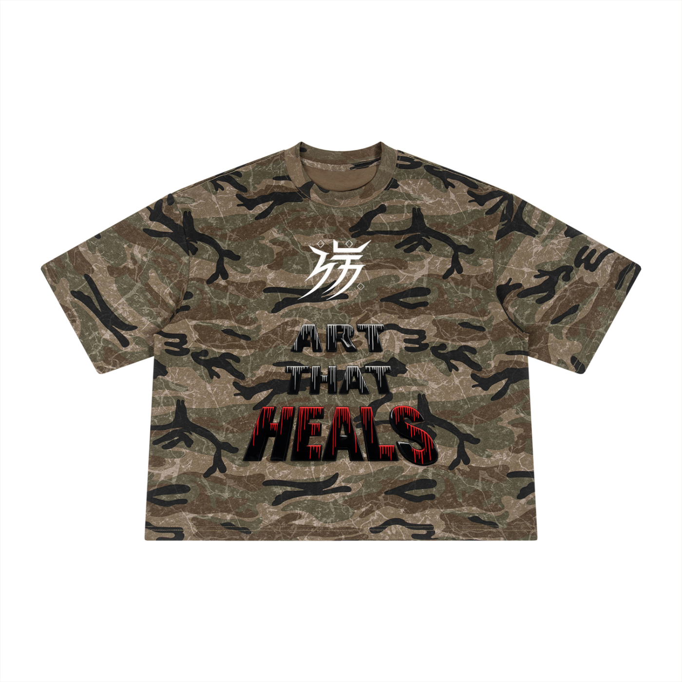 Unisex Boxy Camo Print T-Shirt
