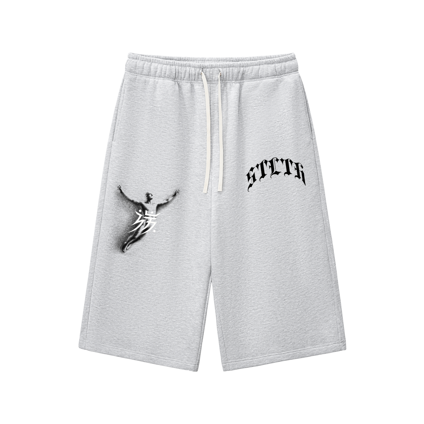 Relaxed Drawstring Three-quarter Sweatpants