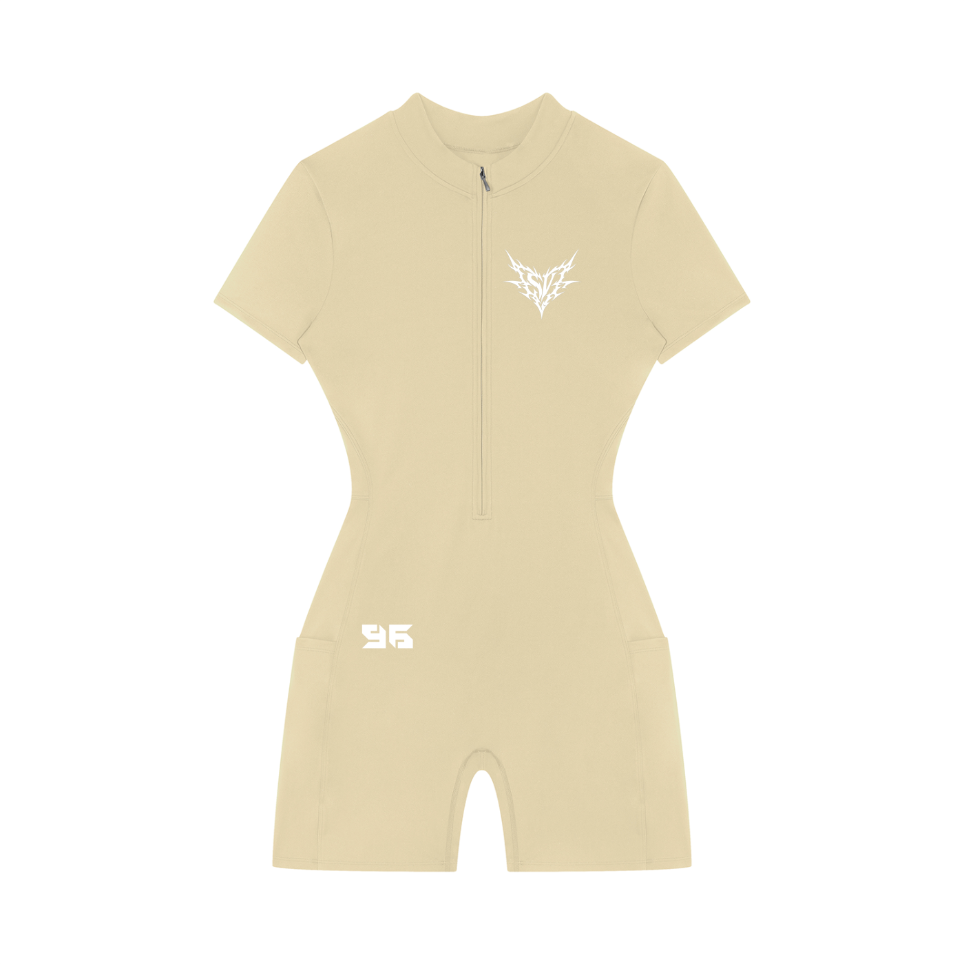 Women's Quarter-Zip Short Sleeve Romper