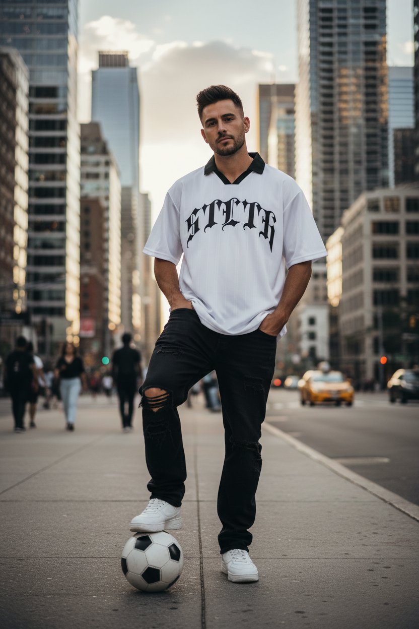 Unisex Striped Boxy Soccer Jersey