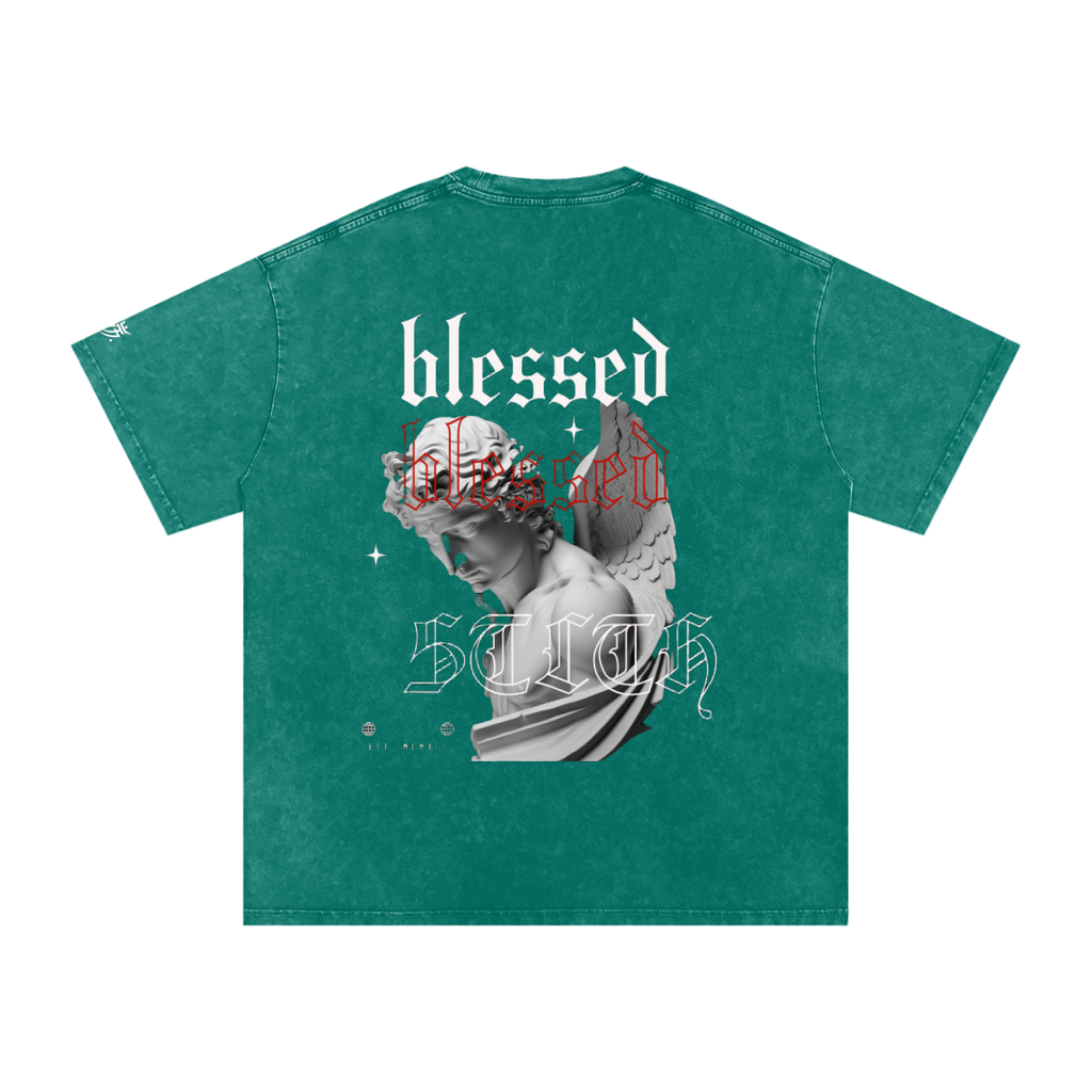 Snow Washed Oversized Cotton T-Shirt