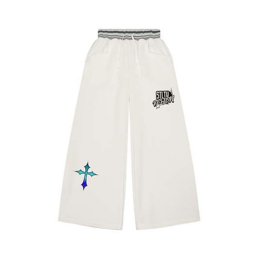 Striped Waist Wide Leg Pants