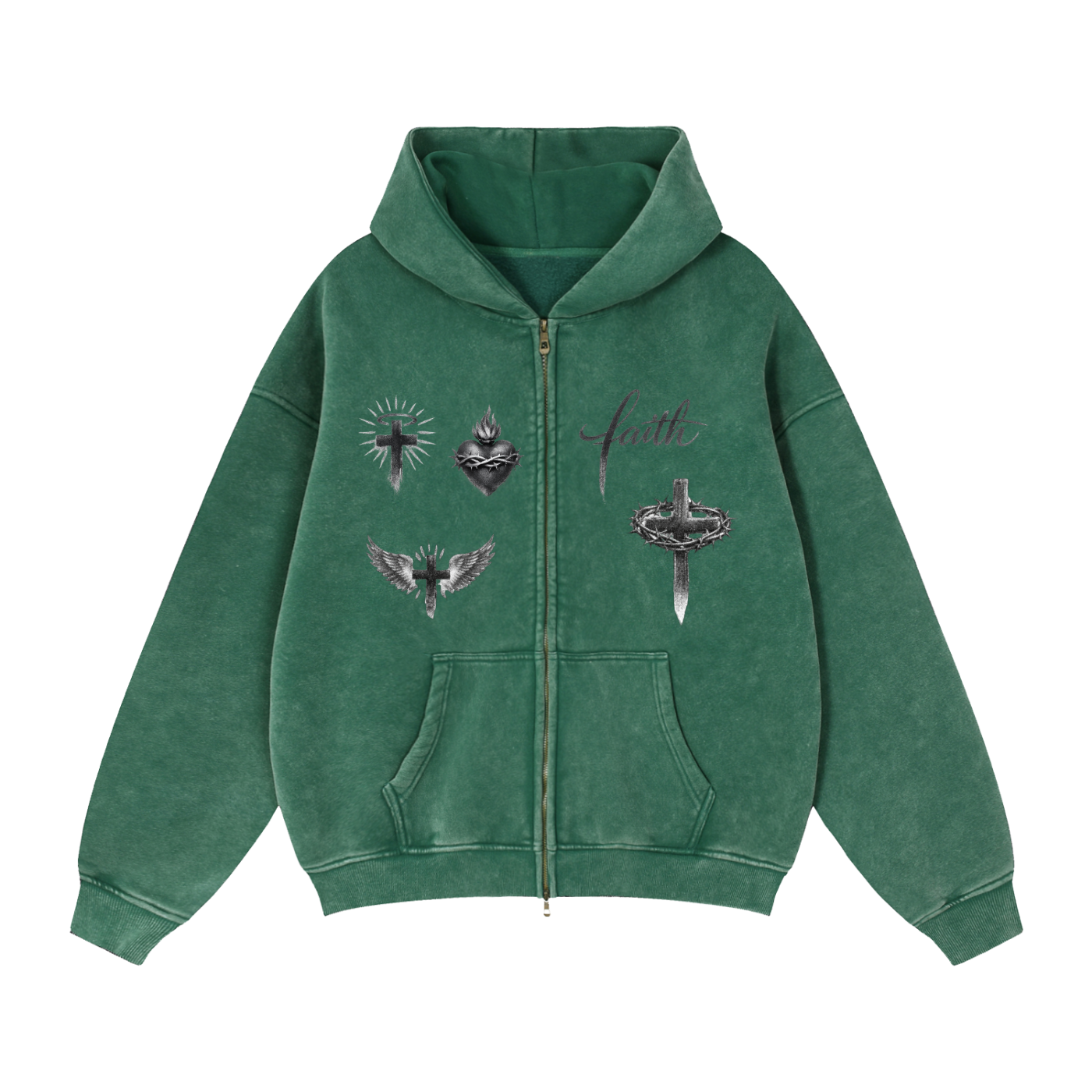 002 Know God Know Peace Zip-Through Boxy