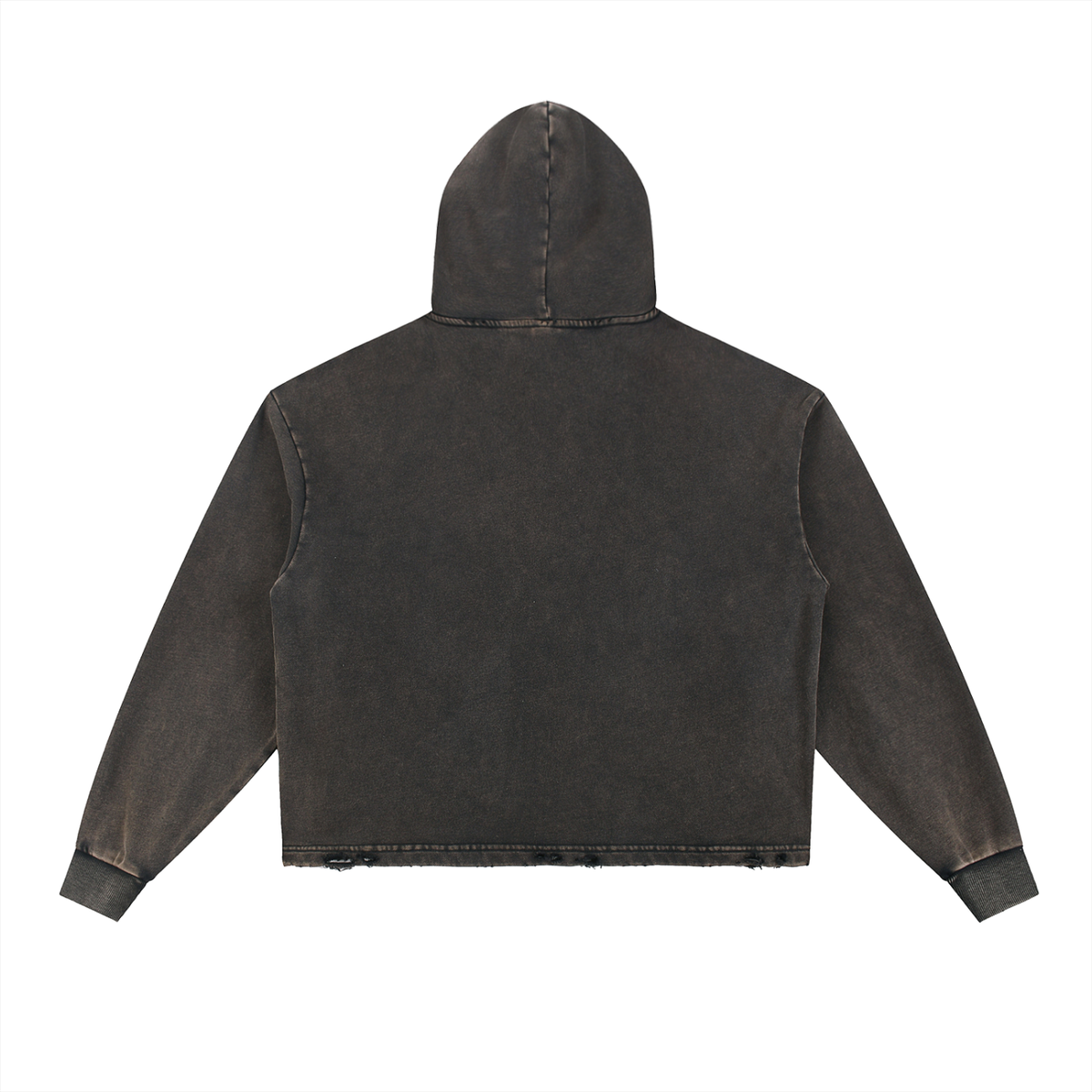 Vintage Washed Frayed-Hem Hoodie