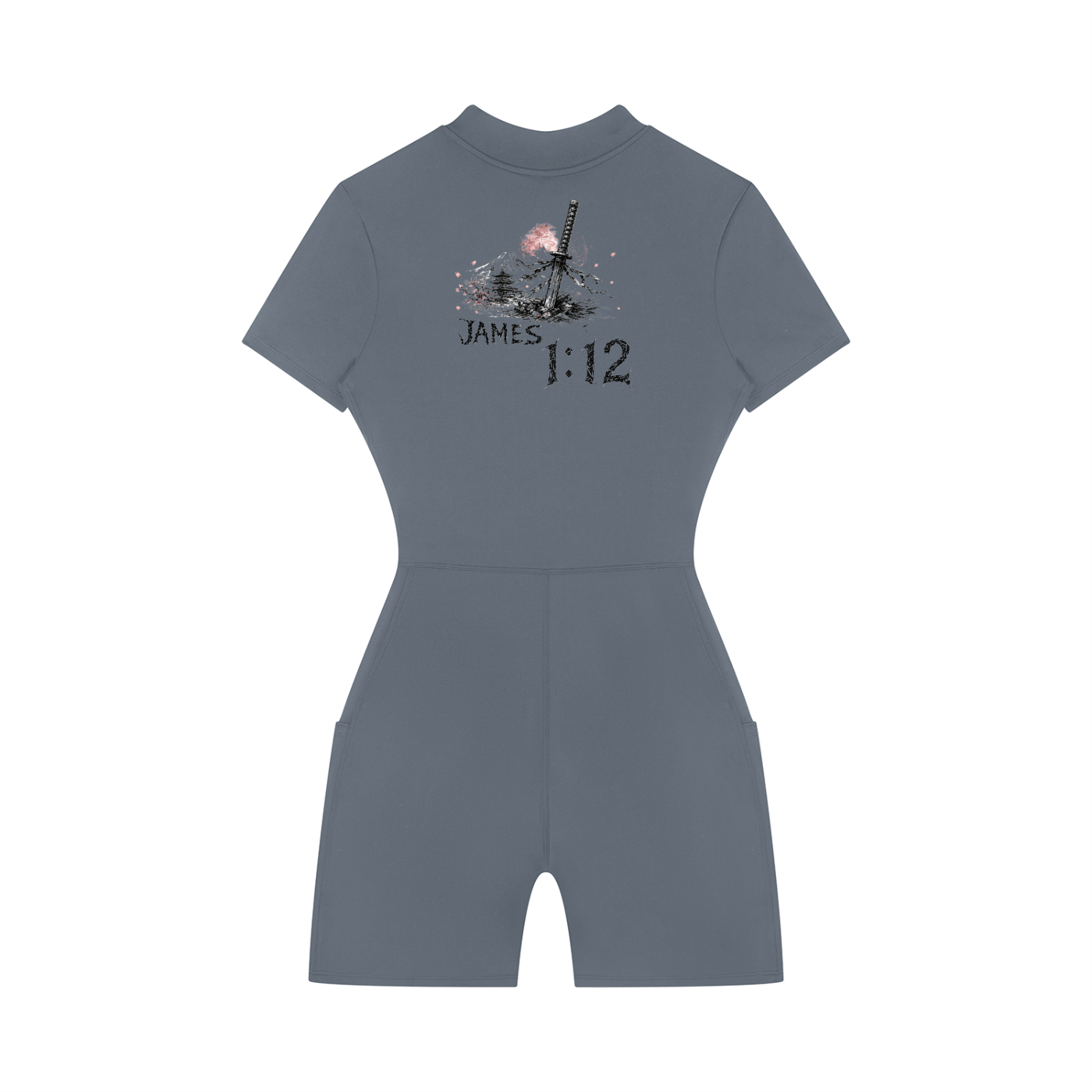 Women's Quarter-Zip Short Sleeve Romper